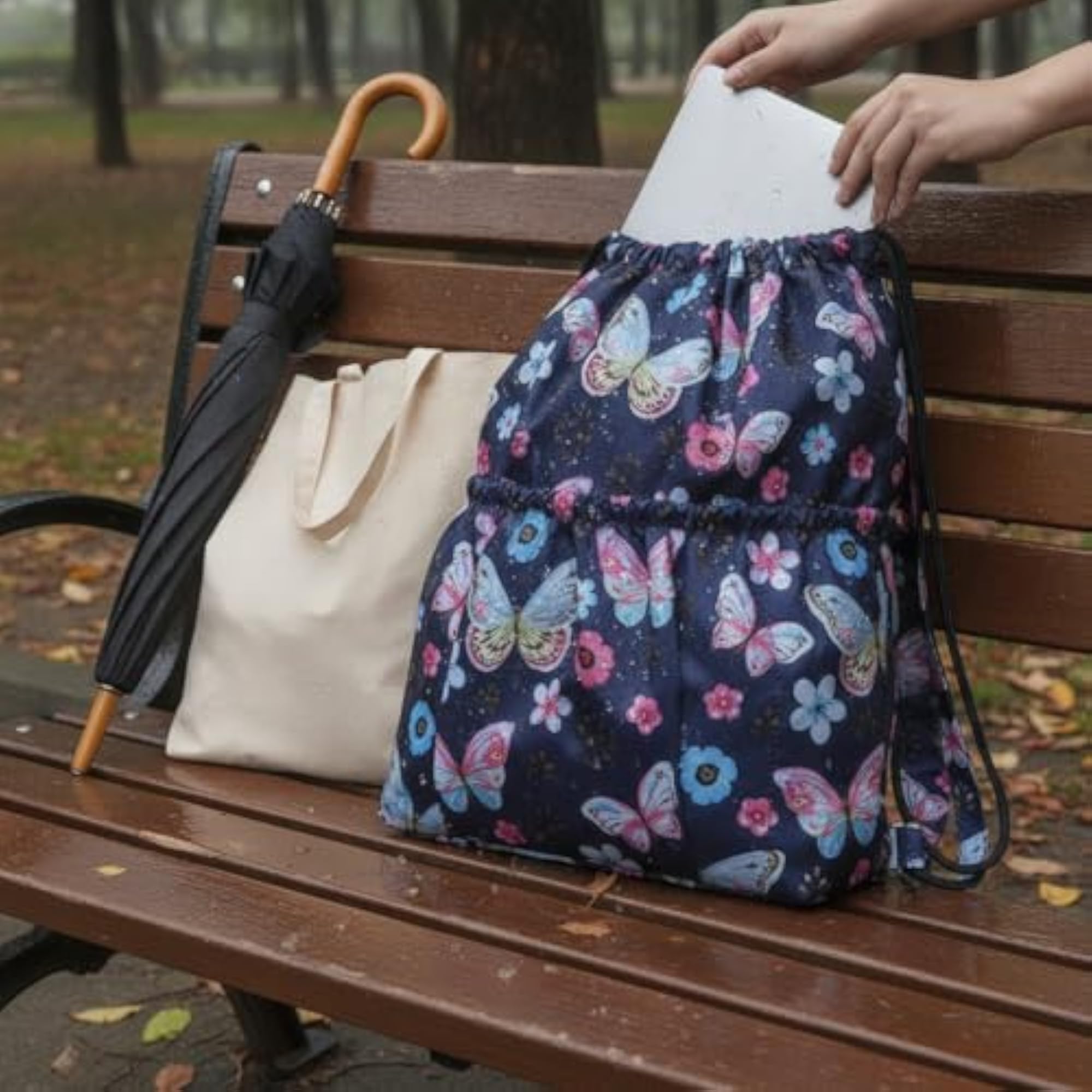 Large Capacity Lightweight Drawstring Backpack for Women